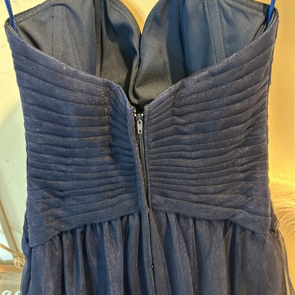 Mori Lee strapless formal gown in blue navy. Perfect condition. - Picture 9 of 14
